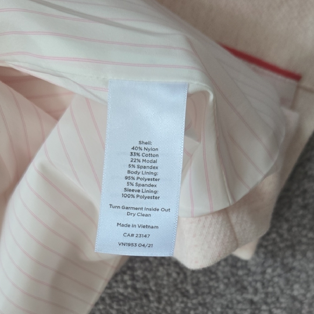 Talbots Light Pink Single-Breasted Blazer with Gold Buttons - Picture 7 of 8